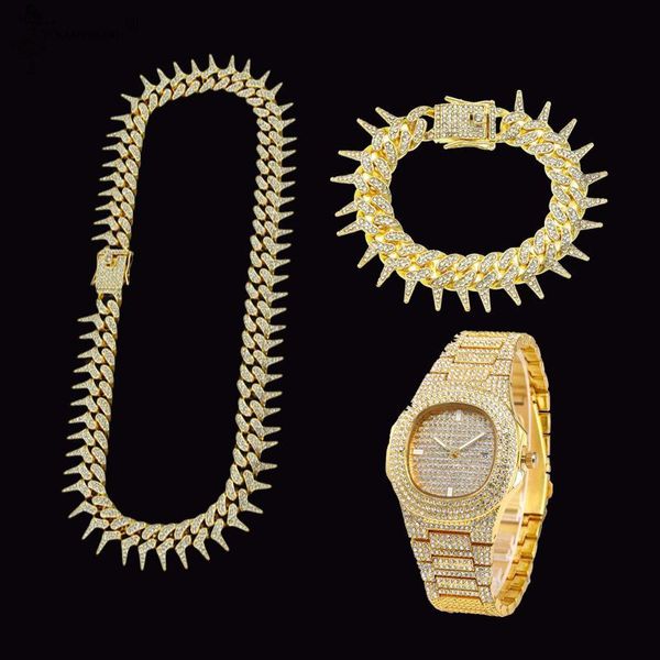 chokers 19mm hip hop cuban link chain set necklace watch bracelet miami sets iced out jewelry for women men jewellery 2/3pcs, Golden;silver
chokers 19mm hip hop cuban link chain set necklace watch bracelet miami sets iced out jewelry for women men jewellery 2/3pcs, Golden;silver