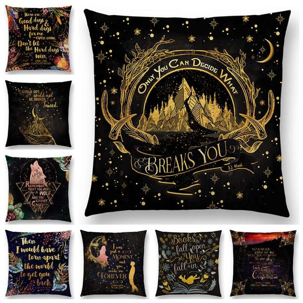 beautiful language black golden letters cushion cover story text sofa throw pillowcase
beautiful language black golden letters cushion cover story text sofa throw pillowcase