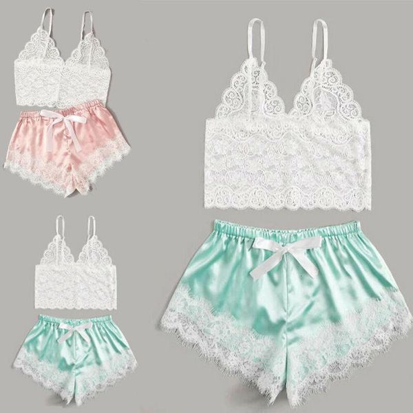 2pcs set womens lingerie lace pajama set sleeveless crop elastic bowknot shorts ladies solid color sleepwear summer pajama, Black;red
2pcs set womens lingerie lace pajama set sleeveless crop elastic bowknot shorts ladies solid color sleepwear summer pajama, Black;red