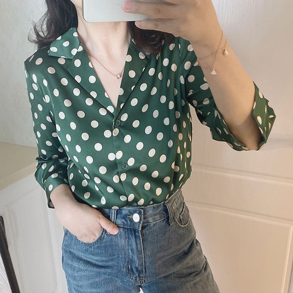 2021 new 100% ponto de seda blusa feminina casual trs quater manga collar costurado solto senhoras blusas e camisa 5oug, Black
2021 new 100% ponto de seda blusa feminina casual trs quater manga collar costurado solto senhoras blusas e camisa 5oug, Black