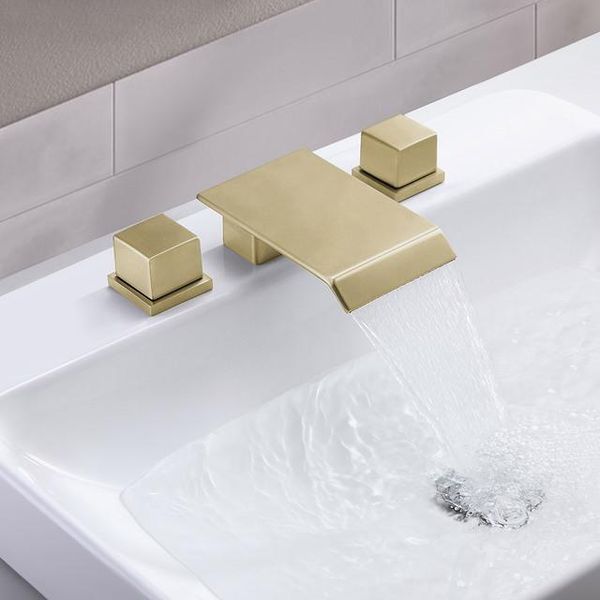 luxury brass waterfall widespread bathroom sink faucet three hole two handle basin mixer faucet copper cold basin
luxury brass waterfall widespread bathroom sink faucet three hole two handle basin mixer faucet copper cold basin