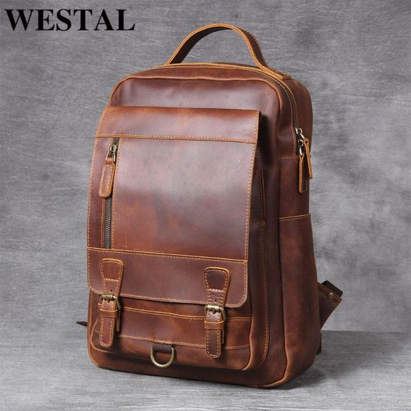 backpack westal crazy horse leather lapfor men fashion vintage bussiness schoolbag man's travel daypack portable rucksack
backpack westal crazy horse leather lapfor men fashion vintage bussiness schoolbag man's travel daypack portable rucksack
