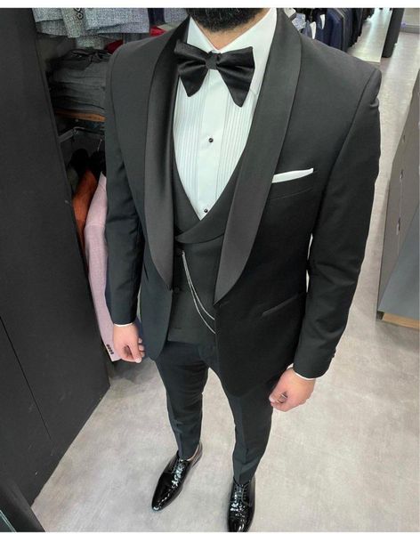 men's suits & blazers costume homme black shawl lapel 1 button slim fit men 3 pcs groom prom wedding blazer (jacket+pants+vest) terno m, White;black
men's suits & blazers costume homme black shawl lapel 1 button slim fit men 3 pcs groom prom wedding blazer (jacket+pants+vest) terno m, White;black