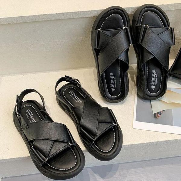 sandals comfy slippers leather pu splicing casual beach shoes for woman pletform cross tied mid heel sandal, Black
sandals comfy slippers leather pu splicing casual beach shoes for woman pletform cross tied mid heel sandal, Black