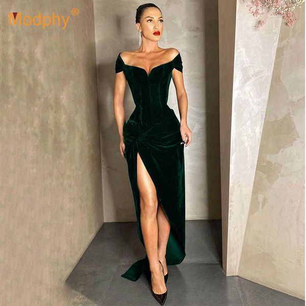 blue elegant velvet long skirt off-shoulder bodycon split dress celebrity evening party runway vestidos fashion 210527, Black;gray
blue elegant velvet long skirt off-shoulder bodycon split dress celebrity evening party runway vestidos fashion 210527, Black;gray