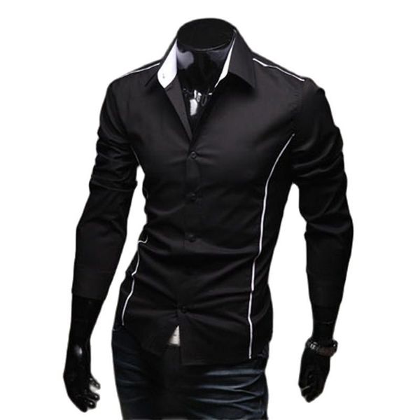 men's luxury stylish casual designer edge piping long sleeve dress shirt muscle fit shirts 3 color 5902 210721, White;black
men's luxury stylish casual designer edge piping long sleeve dress shirt muscle fit shirts 3 color 5902 210721, White;black