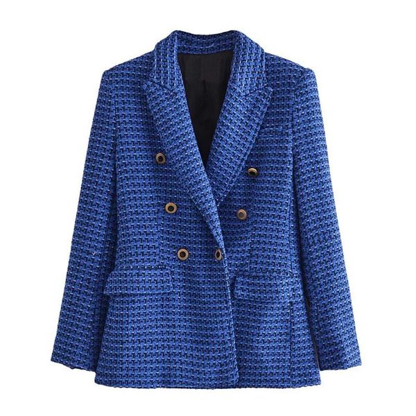 women's suits & blazers women fashion office wear double breasted blue tweed blazer coat autumn vintage long sleeve female suit jacket, White;black
women's suits & blazers women fashion office wear double breasted blue tweed blazer coat autumn vintage long sleeve female suit jacket, White;black