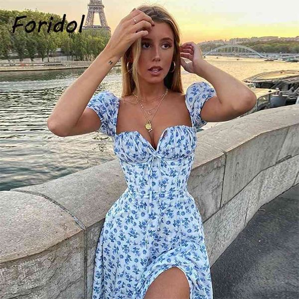 foridol floral print summer dres boho slit maxi long vintage beach puff sleeve a-line blue sundress 210623, Black;gray
foridol floral print summer dres boho slit maxi long vintage beach puff sleeve a-line blue sundress 210623, Black;gray