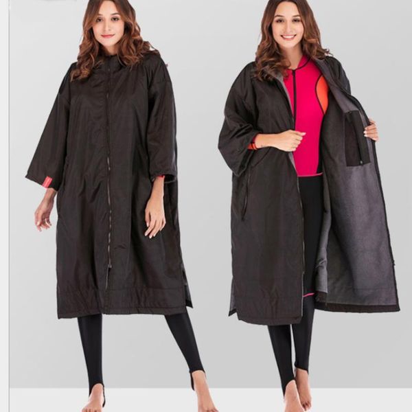 running jackets windbreaker long changing robe jacket soft warm winter beach anorak raincoat, Black;red
running jackets windbreaker long changing robe jacket soft warm winter beach anorak raincoat, Black;red