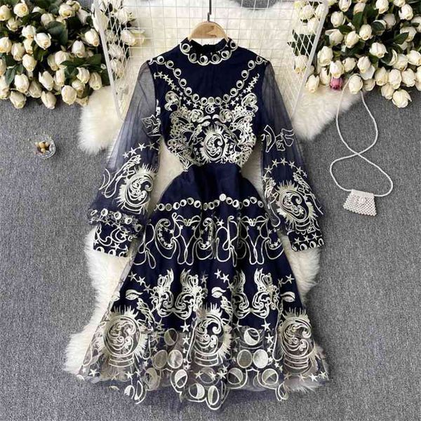 fashion spring and summer women's round neck perspective mesh embroidery long sleeve elegant dress vestidos s541 210527, Black;gray
fashion spring and summer women's round neck perspective mesh embroidery long sleeve elegant dress vestidos s541 210527, Black;gray