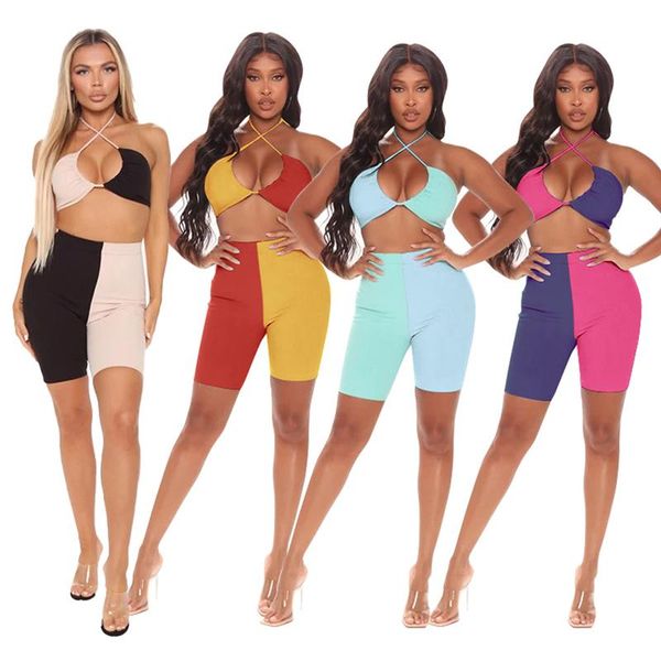 women's tracksuits women bodycon patchwork contrast color matching 2 piece set halter hollow out bra crop short leggings party club, Gray
women's tracksuits women bodycon patchwork contrast color matching 2 piece set halter hollow out bra crop short leggings party club, Gray