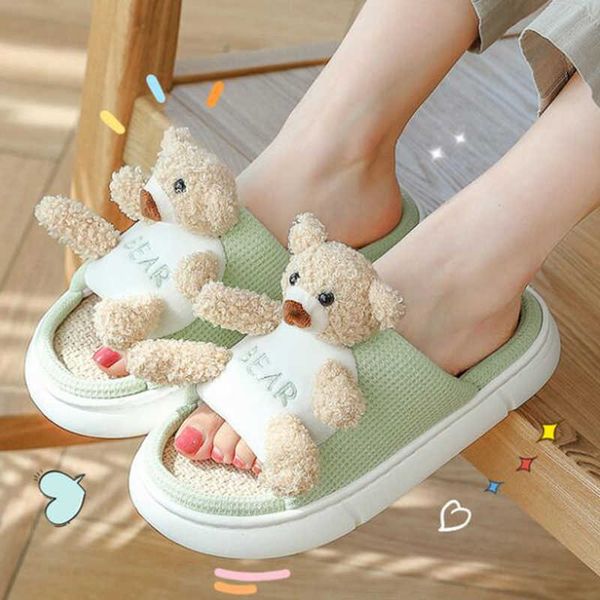 cute cartoon bear home women slippers spring breathable floor mute couples cotton shoes indoor ladies flax slides qq782 210625, Black
cute cartoon bear home women slippers spring breathable floor mute couples cotton shoes indoor ladies flax slides qq782 210625, Black