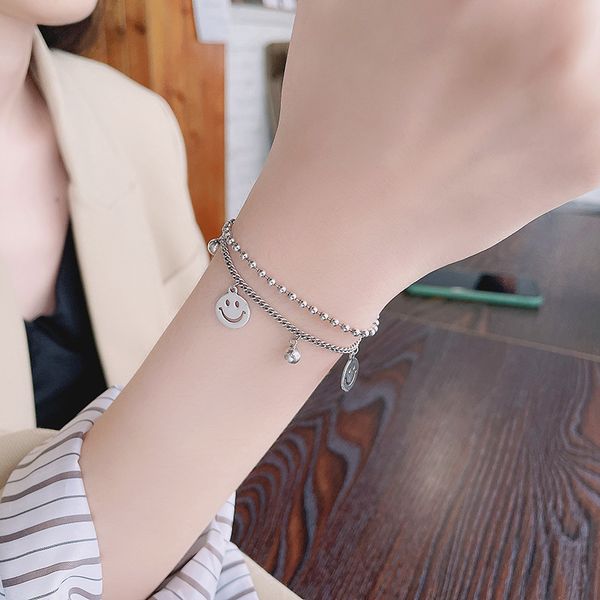 chaosheng s925 sterling silver double layered smiling face bracelet ins simple fashion, minority cool temperament, hand decorated woman, Golden;silver
chaosheng s925 sterling silver double layered smiling face bracelet ins simple fashion, minority cool temperament, hand decorated woman, Golden;silver