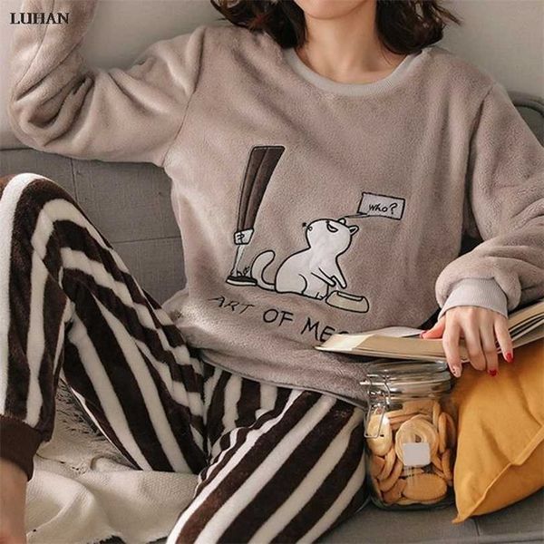 warm women's pajamas suit christmas cotton sleepwear 2 pieces home clothes trouser nightwear clothing woman winter pajama sets 211126, Black;red
warm women's pajamas suit christmas cotton sleepwear 2 pieces home clothes trouser nightwear clothing woman winter pajama sets 211126, Black;red