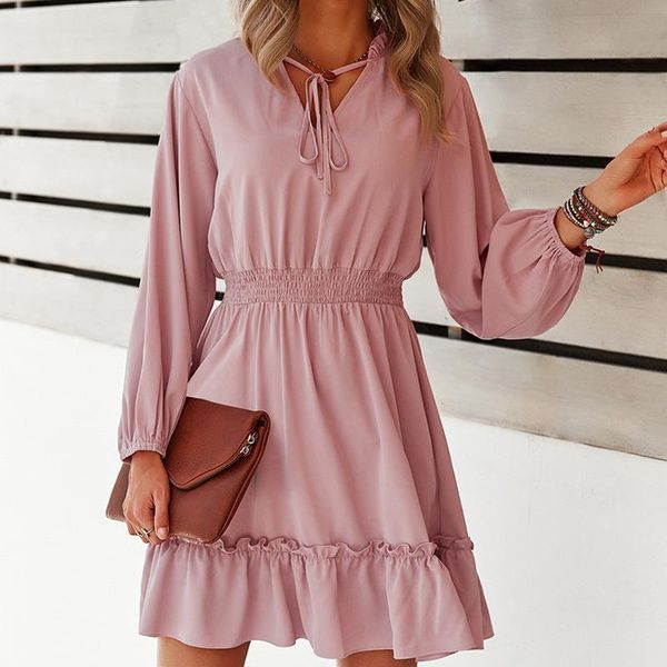 casual dresses fashion v-neck long sleeve green dress women 2021 autumn pink black ruffles office ladies for woman robe femme, Black;gray
casual dresses fashion v-neck long sleeve green dress women 2021 autumn pink black ruffles office ladies for woman robe femme, Black;gray