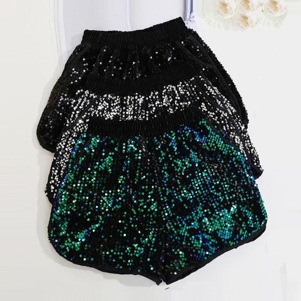 women's shorts spring fall fashion women elastic high waisted glitter wide leg , summer female ladies silver black green sequins, White;black
women's shorts spring fall fashion women elastic high waisted glitter wide leg , summer female ladies silver black green sequins, White;black