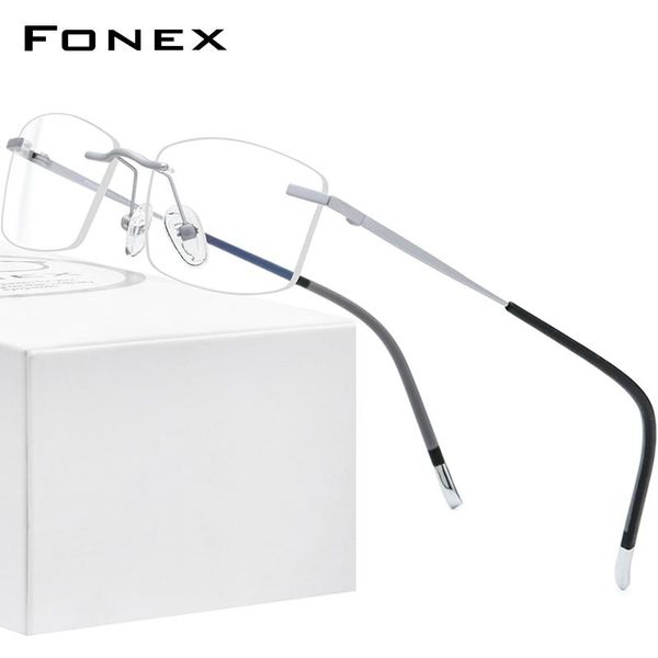 fashion sunglasses frames fonex rimless titanium eyeglasses men 2021 square prescription glasses frame women myopia optical eyewear 9608, Black
fashion sunglasses frames fonex rimless titanium eyeglasses men 2021 square prescription glasses frame women myopia optical eyewear 9608, Black