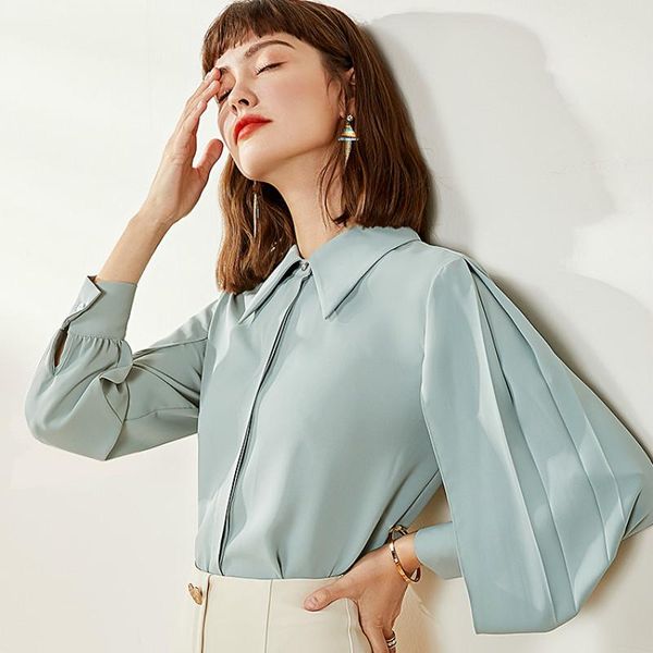 women's blouses & shirts loose chiffon shirt solid lantern formal office elegant simple blouse women long sleeve mujer ladies clothing, White
women's blouses & shirts loose chiffon shirt solid lantern formal office elegant simple blouse women long sleeve mujer ladies clothing, White