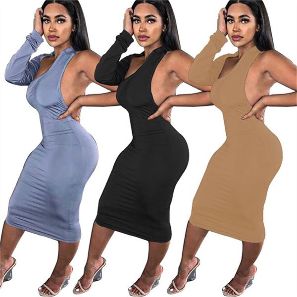 casual dresses rstylish women autumn 2021 solid color one shoulder backless long sleeve hollow out bodycon midi dress, Black;gray
casual dresses rstylish women autumn 2021 solid color one shoulder backless long sleeve hollow out bodycon midi dress, Black;gray
