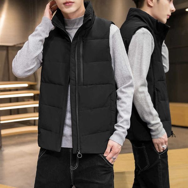 2021 down et men's short winter trend stand collar vest set couple's style thickened warmth, Black
2021 down et men's short winter trend stand collar vest set couple's style thickened warmth, Black