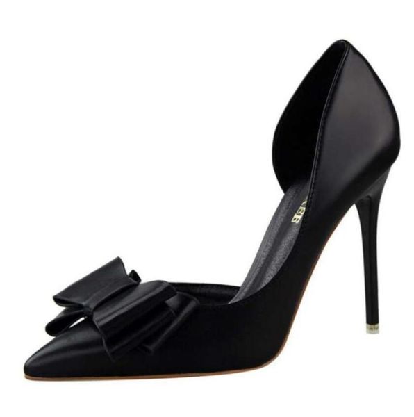 dress shoes women's bowknot high heels stiletto pointed shallow mouth unilateral hollow single sandals, Black
dress shoes women's bowknot high heels stiletto pointed shallow mouth unilateral hollow single sandals, Black