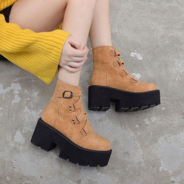 boots comfortable lace up muffin thick bottom women's style autumn short, Black
boots comfortable lace up muffin thick bottom women's style autumn short, Black