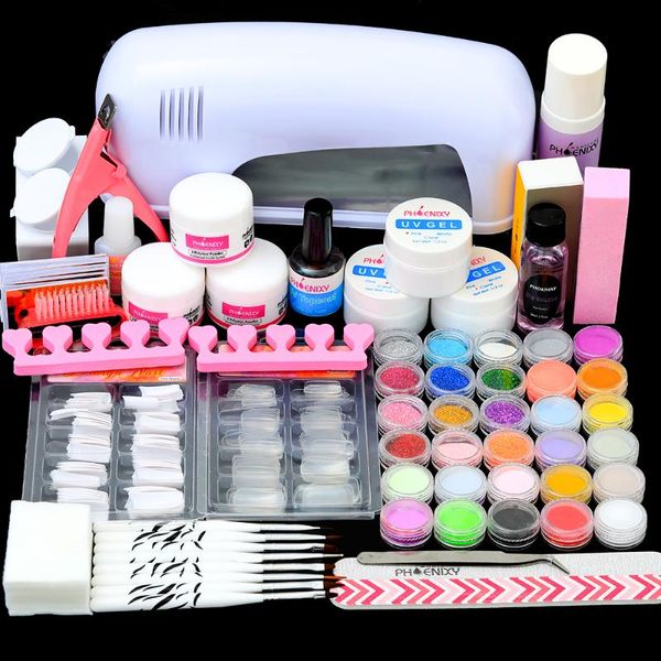 nail art kits acrylic powder set and uv gel full manicure kit with lamp of milling cutters liquid glitter diy
nail art kits acrylic powder set and uv gel full manicure kit with lamp of milling cutters liquid glitter diy