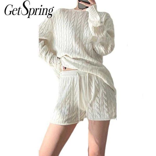 getspring women knitted sets retro twist long sleeve loose sweater drawstring knitting shorts two piece spring autumn 210601, White
getspring women knitted sets retro twist long sleeve loose sweater drawstring knitting shorts two piece spring autumn 210601, White