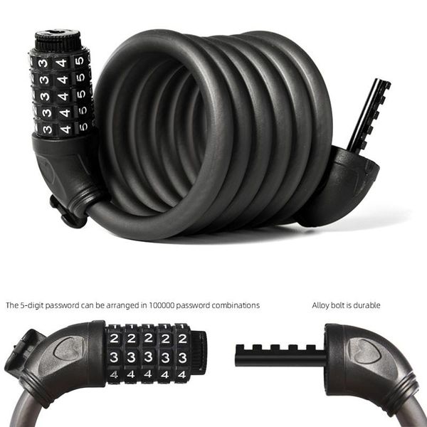 bike locks anti theft lock five-digit password universal bicycle scooter protective with 2 keys accessories
bike locks anti theft lock five-digit password universal bicycle scooter protective with 2 keys accessories
