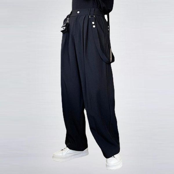 men's pants casual men ribbon elastic waist loose wide leg suit straight male streetwear fashion long trousers for man, Black
men's pants casual men ribbon elastic waist loose wide leg suit straight male streetwear fashion long trousers for man, Black