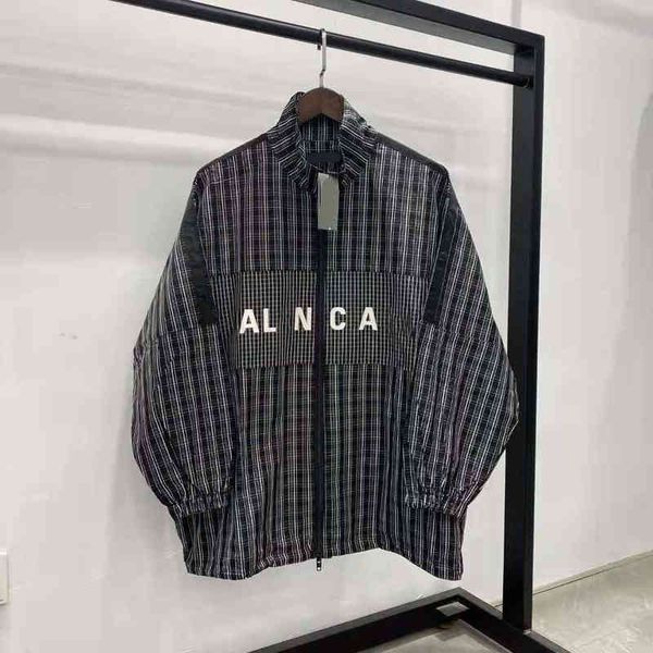 spring summer fashion paris home print black and white check contrast stitching casual couple sunscreen jacket, Black;brown
spring summer fashion paris home print black and white check contrast stitching casual couple sunscreen jacket, Black;brown