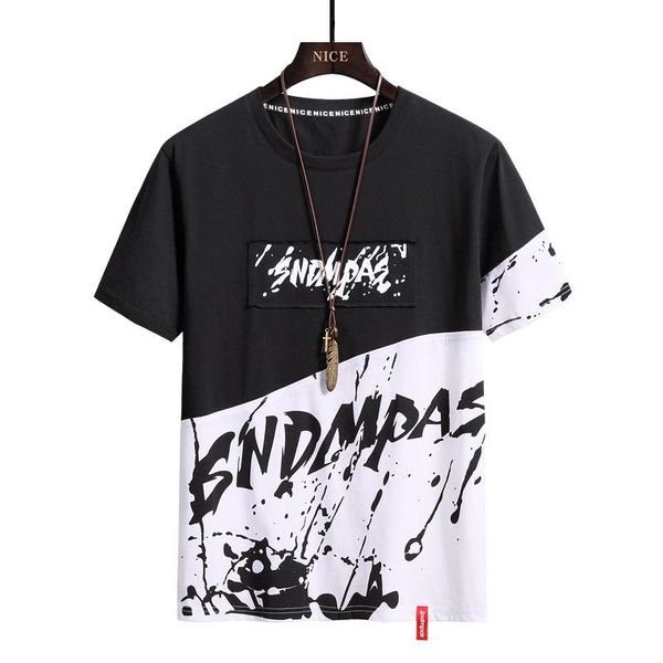 men's t-shirts plus size 7xl 8xl 9xl summer 100% cotton breathable t shirt men fashion color matching casual male short sleeve, White;black 
men's t-shirts plus size 7xl 8xl 9xl summer 100% cotton breathable t shirt men fashion color matching casual male short sleeve, White;black