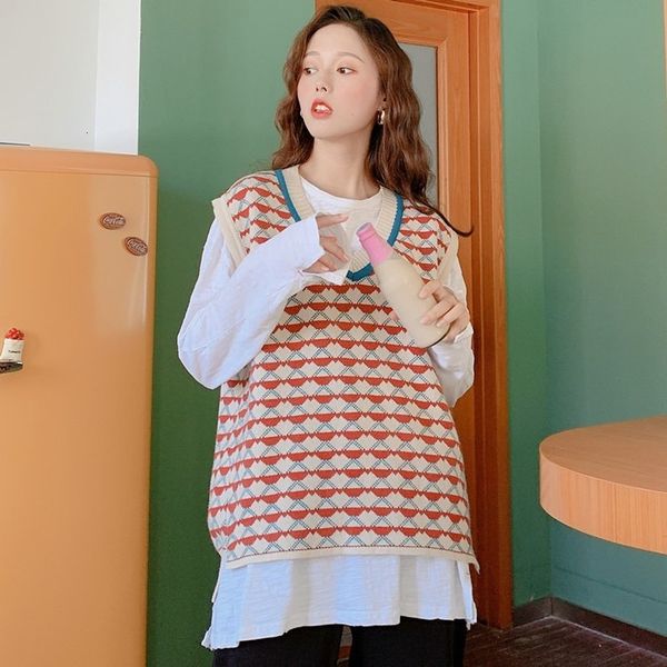 2021 vintage jacquard plaid with v nightgown women's wailed vest regatta new autumn fashion korean kawaii casual girls warm winter 24d5, White;black
2021 vintage jacquard plaid with v nightgown women's wailed vest regatta new autumn fashion korean kawaii casual girls warm winter 24d5, White;black
