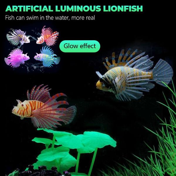 vewturley decorations aquarium artificial lionfish luminous fish tank aquatic landscape silicone jellyfish glow in dark underwater ornament
vewturley decorations aquarium artificial lionfish luminous fish tank aquatic landscape silicone jellyfish glow in dark underwater ornament