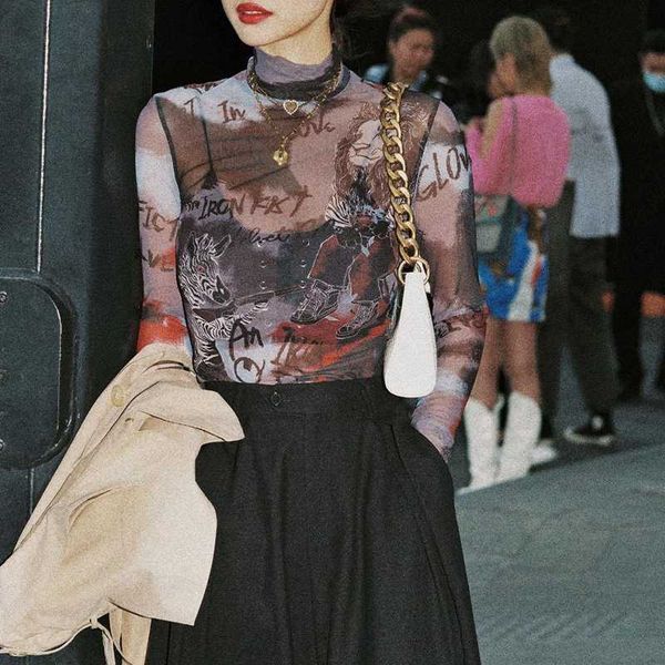 women's jumpsuits & rompers retro perspective net gauze letter print high neck bottoming long-sleeved one-piece women body manche, Black;white
women's jumpsuits & rompers retro perspective net gauze letter print high neck bottoming long-sleeved one-piece women body manche, Black;white