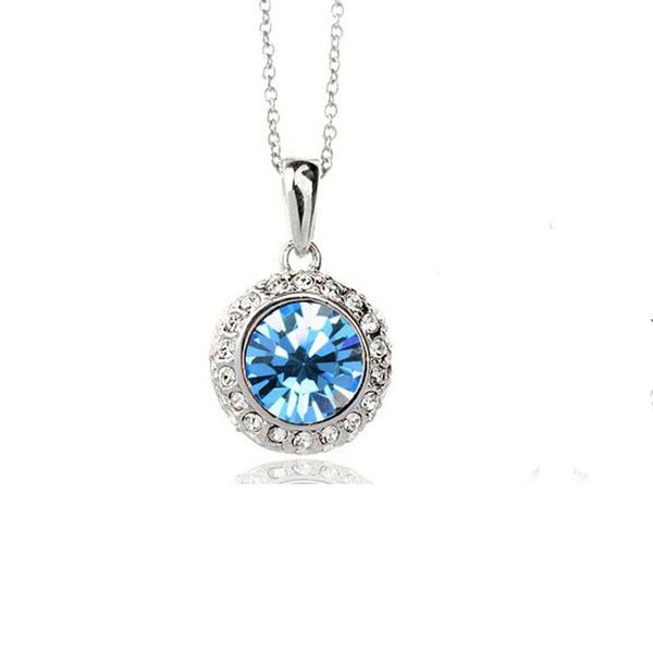 pendant necklaces fashion women's crystal rhinestone shinning round shape necklace link chain for girls, Silver
pendant necklaces fashion women's crystal rhinestone shinning round shape necklace link chain for girls, Silver