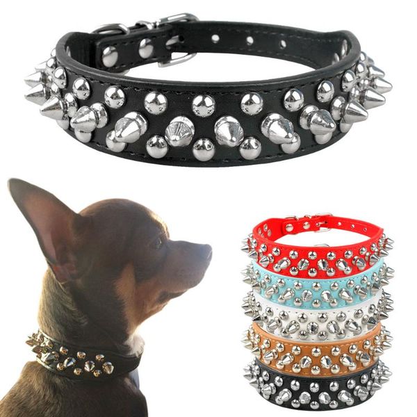 new 1.0" width studded spikes pu leather small dog puppy collars neck for 8-13"
new 1.0" width studded spikes pu leather small dog puppy collars neck for 8-13"