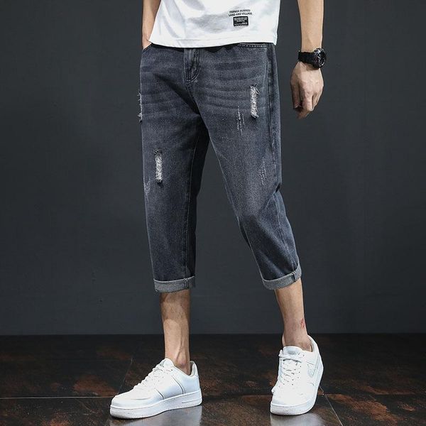 men's jeans 2021 fashion summer loose thin perforated shorts straight casual pants, Blue
men's jeans 2021 fashion summer loose thin perforated shorts straight casual pants, Blue