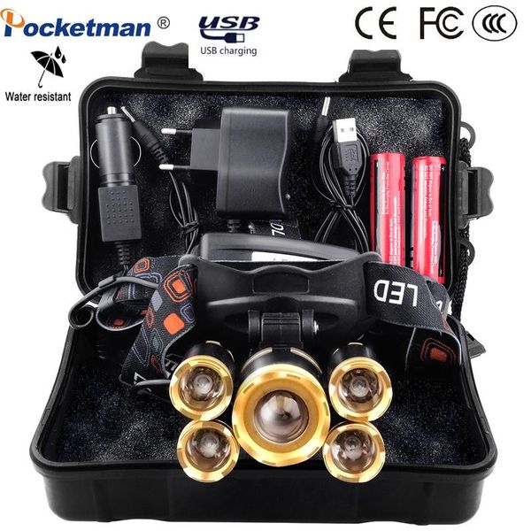 most powerful 8000lm led headlamp zoomable xml 3/5 led t6 head torch with rechargeable 18650 battery forehead headlight for camp
most powerful 8000lm led headlamp zoomable xml 3/5 led t6 head torch with rechargeable 18650 battery forehead headlight for camp