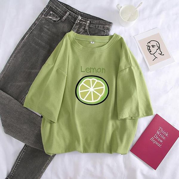 2021 summer women's t-shirts avocado-colored lemon print short-sleeved fashion harajuku loose bottoming shirts drop shipping, White
2021 summer women's t-shirts avocado-colored lemon print short-sleeved fashion harajuku loose bottoming shirts drop shipping, White