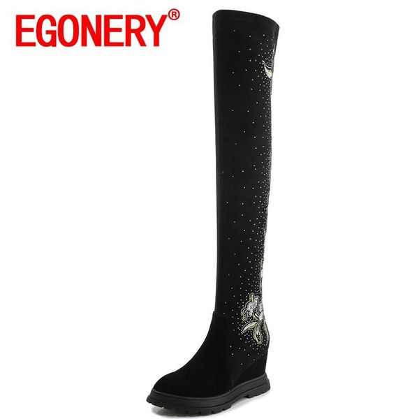 boots egonery women winter style high embroidered and rhinestone decoration suede good qualtiy leisure shoes concise mature, Black
boots egonery women winter style high embroidered and rhinestone decoration suede good qualtiy leisure shoes concise mature, Black
