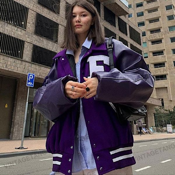 women's jackets b-toto american retro purple stitching leather baseball uniform jacket female tide ins european and streets 2021, Black;brown
women's jackets b-toto american retro purple stitching leather baseball uniform jacket female tide ins european and streets 2021, Black;brown