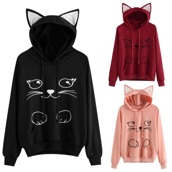 women's hoodies & sweatshirts women girls harajuku kawaii cat ear cute cartoon printed sweatshirt ladies long sleeve hooded pullover, Black
women's hoodies & sweatshirts women girls harajuku kawaii cat ear cute cartoon printed sweatshirt ladies long sleeve hooded pullover, Black