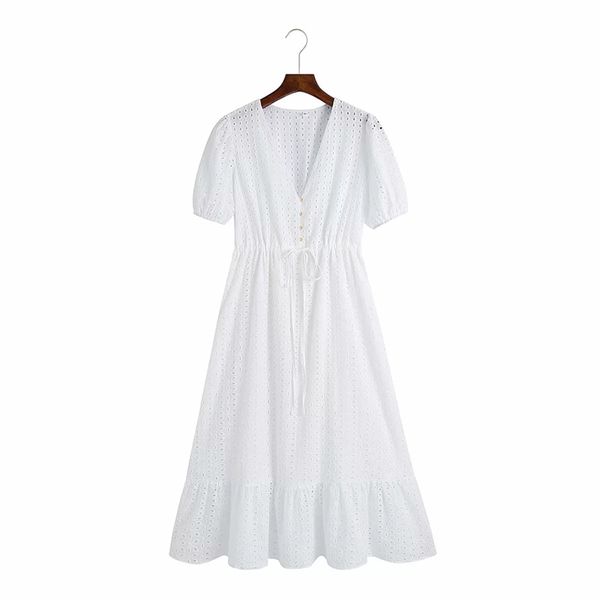 women summer white v-neck dress short sleeve buttons bow tie casual female elegant party a-line dresses vestidos 210531, Black;gray
women summer white v-neck dress short sleeve buttons bow tie casual female elegant party a-line dresses vestidos 210531, Black;gray