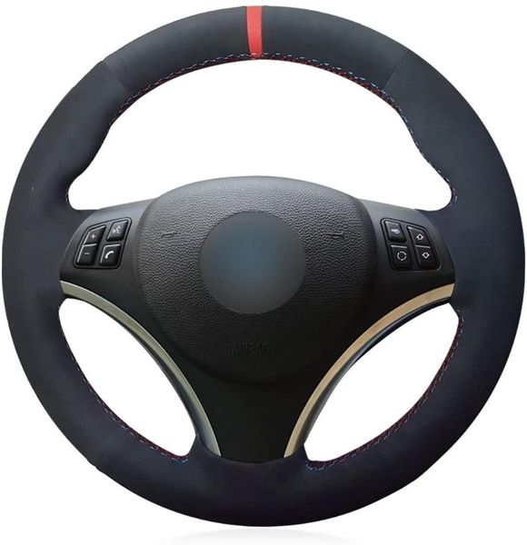 steering wheel covers hand-stitched black suede with red marker cover wrap for e81 e82 e87 e88 2008-2012/3 series e90 e91 2006-2011
steering wheel covers hand-stitched black suede with red marker cover wrap for e81 e82 e87 e88 2008-2012/3 series e90 e91 2006-2011