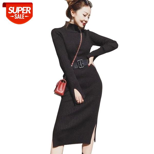 elegant turtleneck women knitted midi dress ladies long sleeve slim waist side split skinny sweater dresses 2020 autumn vestidos #wd9w, White;black
elegant turtleneck women knitted midi dress ladies long sleeve slim waist side split skinny sweater dresses 2020 autumn vestidos #wd9w, White;black
