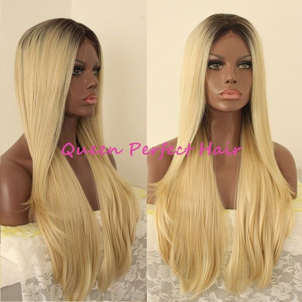 two tone ombre wig black root blonde hair long silky straight heat resistant wig glueless hair synthetic lace front wig for black women
two tone ombre wig black root blonde hair long silky straight heat resistant wig glueless hair synthetic lace front wig for black women