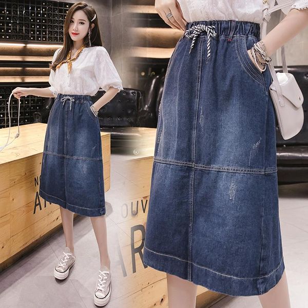 skirts summer style women plus size fashion casual loose elastic waist solid jeans for larger denim midiskirts, Black
skirts summer style women plus size fashion casual loose elastic waist solid jeans for larger denim midiskirts, Black