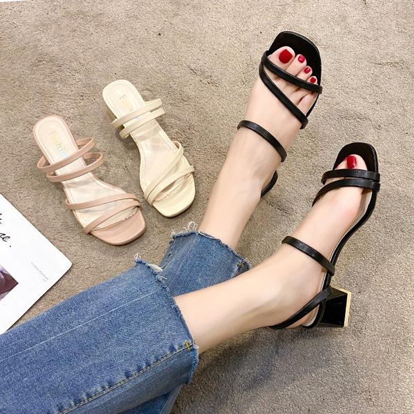 slippers female shoes ladies' square heel luxury slides women heels 2021 block soft summer designer high pu rubber rome scandals, Black
slippers female shoes ladies' square heel luxury slides women heels 2021 block soft summer designer high pu rubber rome scandals, Black