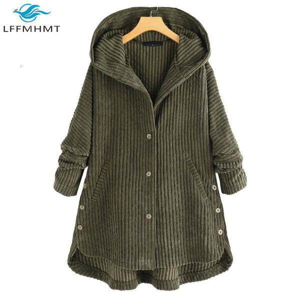 2021 New Women Winter Fall Fashion Long Sleeve Solid Color Hooded Button Up Casual Coats Female M-5xl Large Size Cotton Corduroy Clothing Ig, Black
2021 New Women Winter Fall Fashion Long Sleeve Solid Color Hooded Button Up Casual Coats Female M-5xl Large Size Cotton Corduroy Clothing Ig, Black